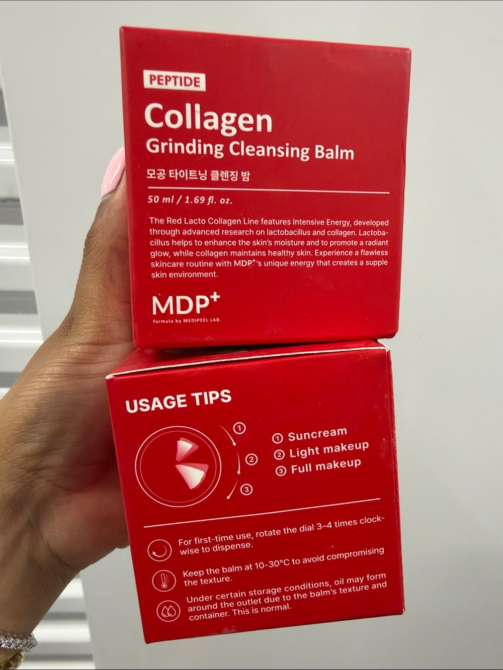 Sealed Bundle MDP+ Red Lacto Collagen Grinding Cleansing Balm Hydrating, 1.69 OZ